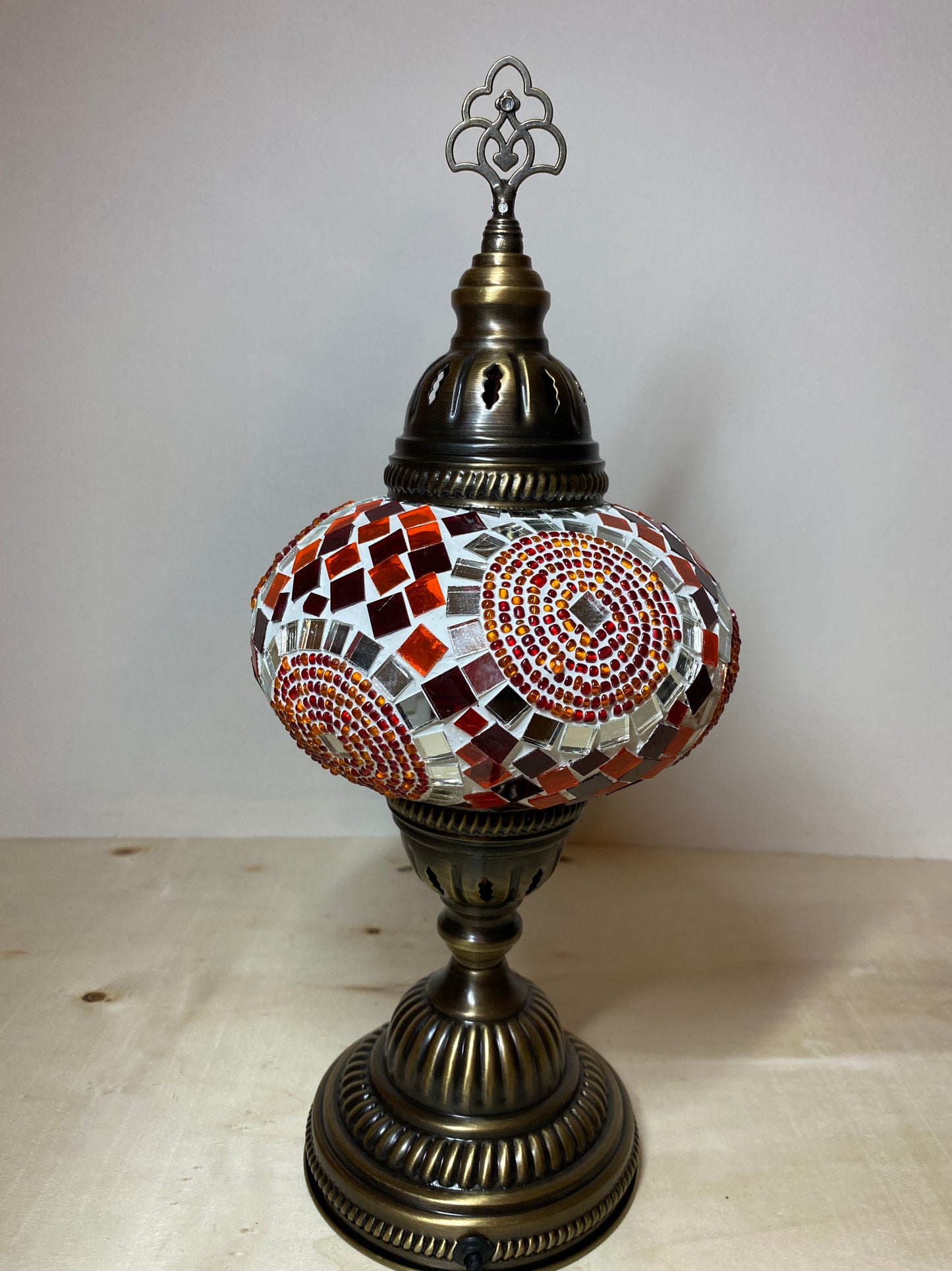 Red, mosaic lamp