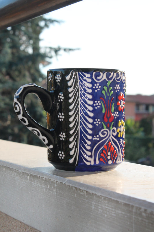 Blue, ceramic mug