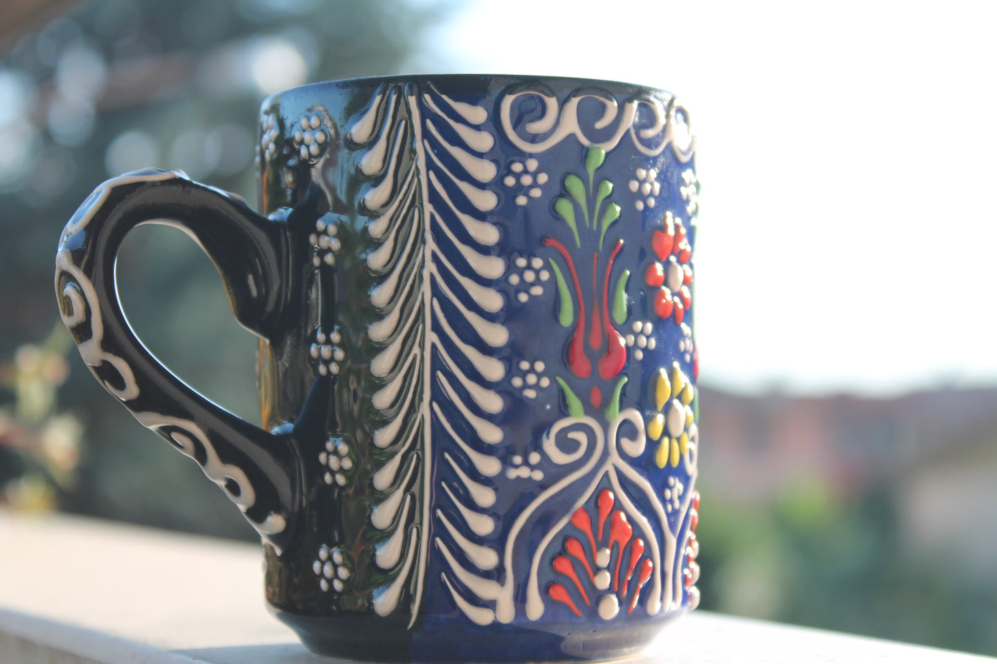 Blue, ceramic mug