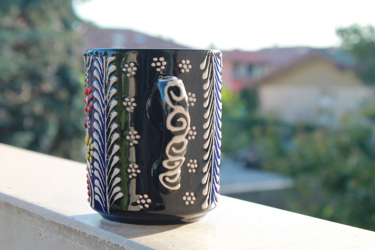 Blue, ceramic mug