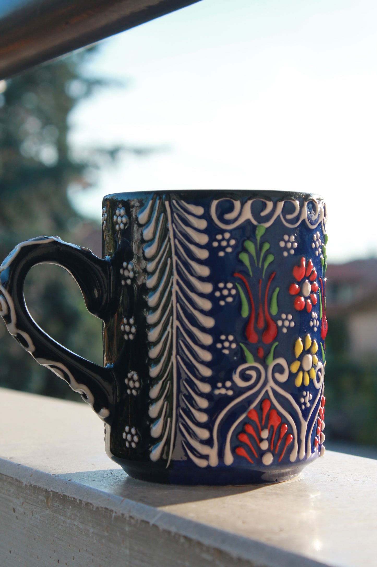 Blue, ceramic mug