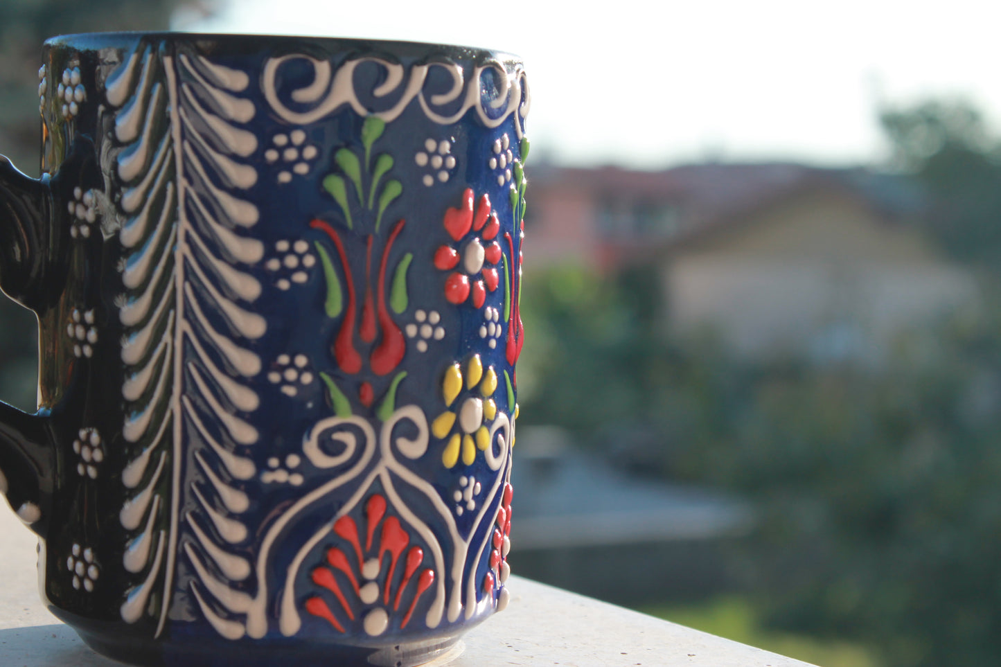 Blue, ceramic mug