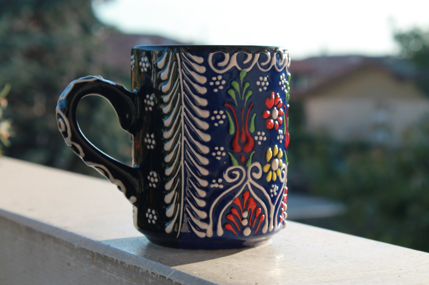 Blue, ceramic mug