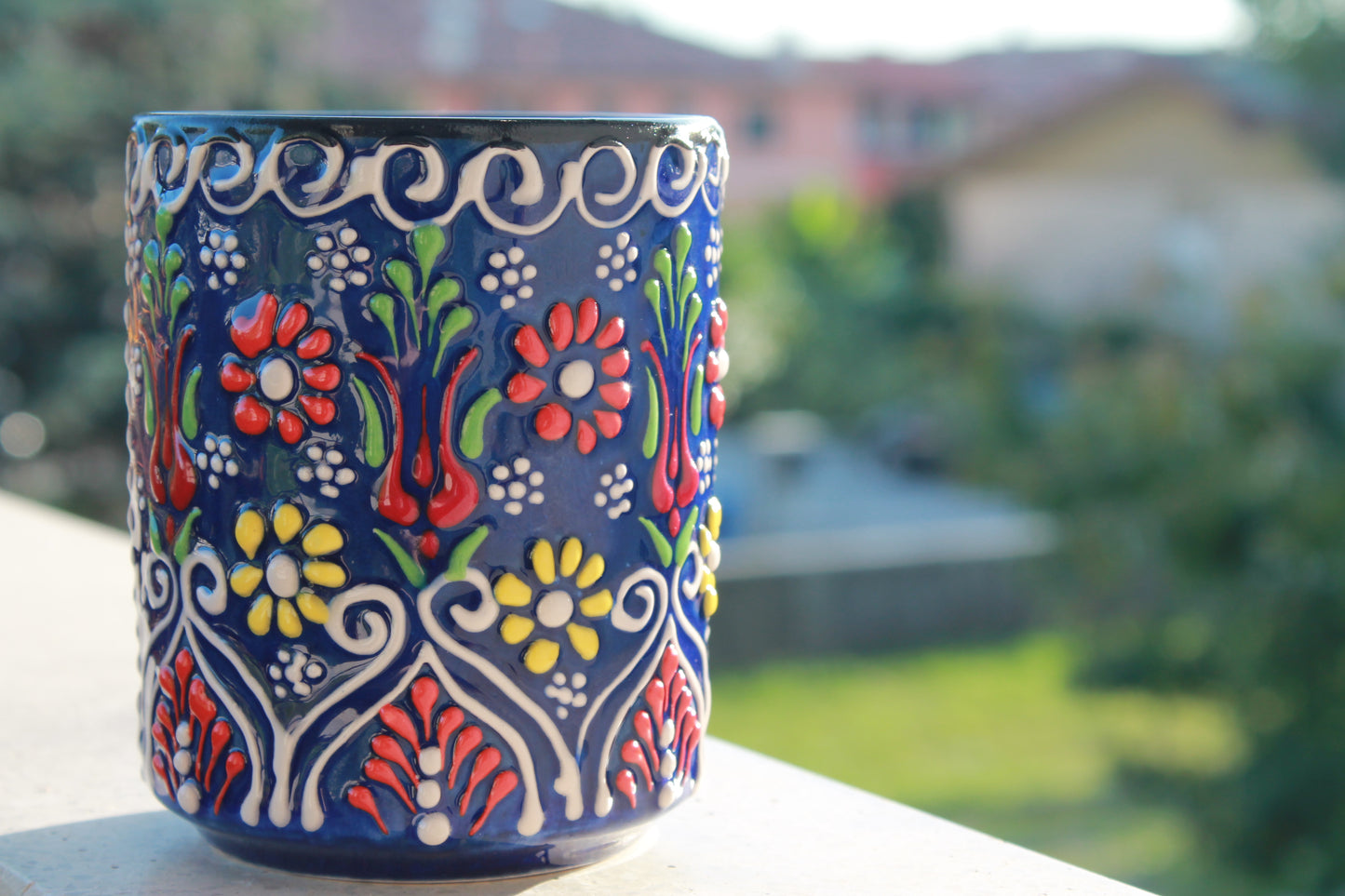 Blue, ceramic mug