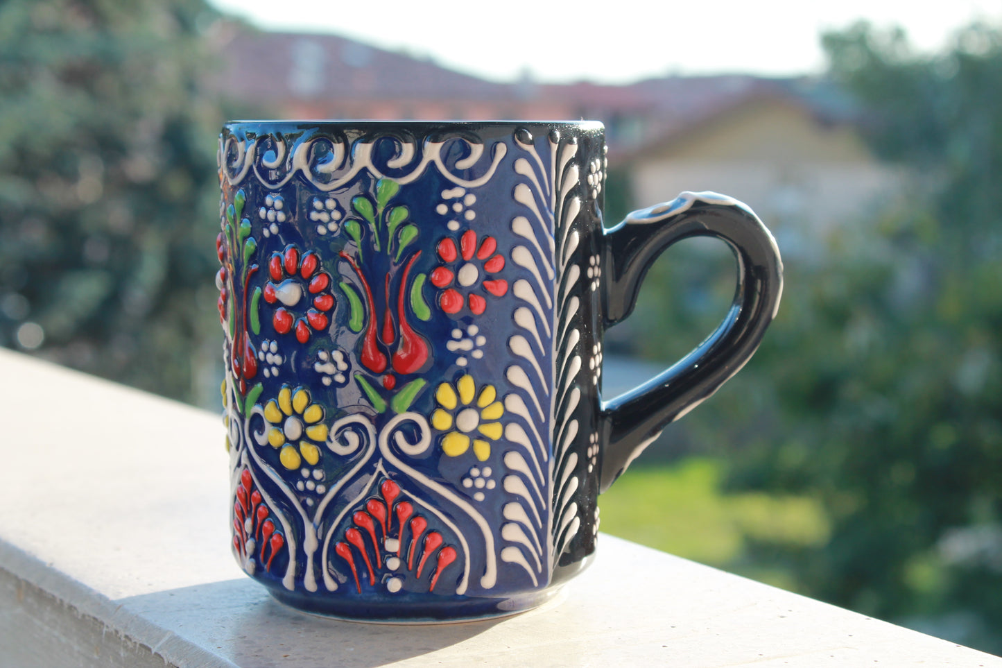 Blue, ceramic mug